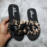 Floral Slippers in Wedge - Maha fashions -  Women's Footwear