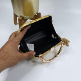 Embroidery  Handle Metal clutch - Maha fashions -  Box Clutch