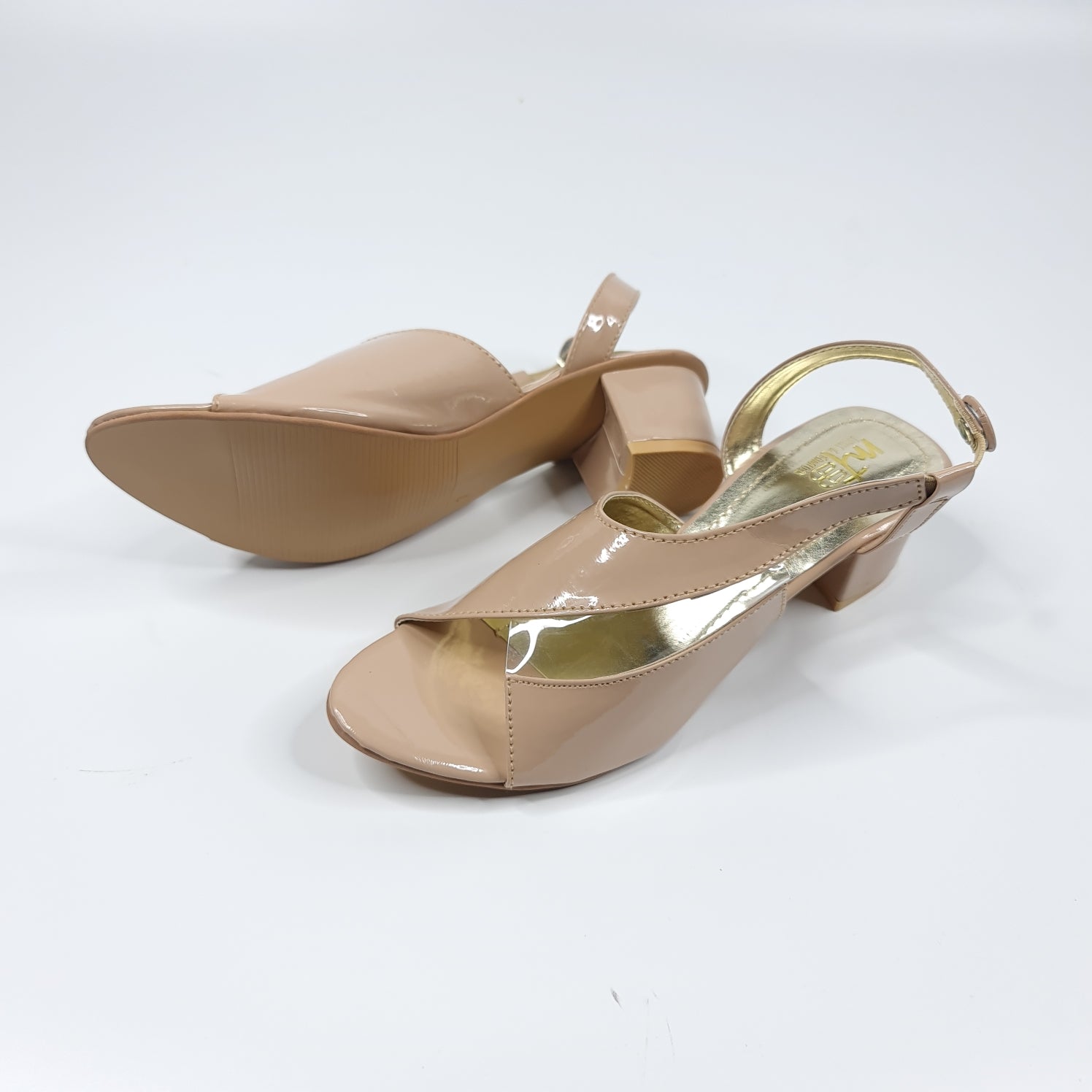 Patent & Transparent peep toes - Maha fashions -  Block Heels