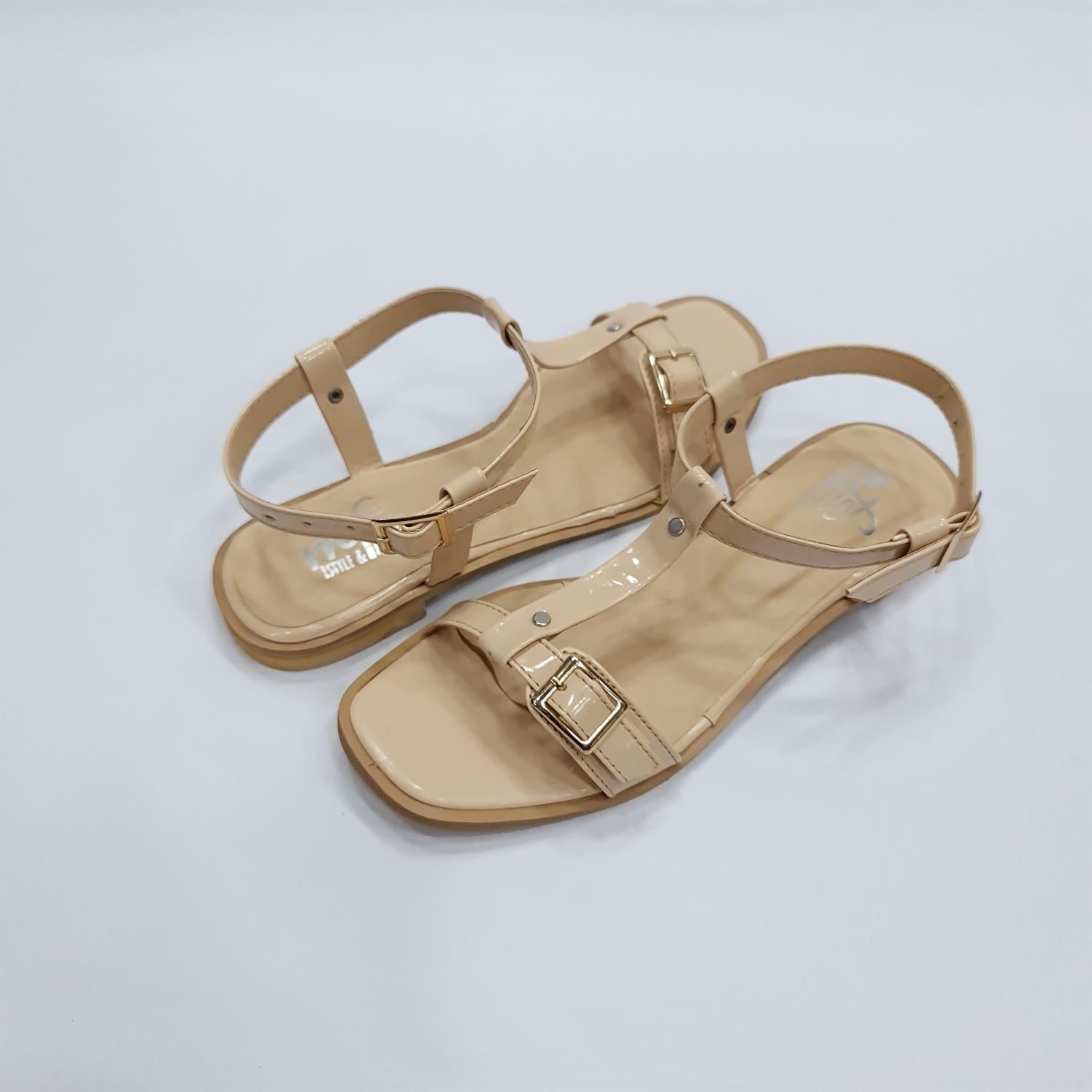 Patent Sandals in Flat - Maha fashions -  Women Footwear