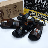 Men Black & Brown Sandals - Maha fashions -  