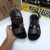 Men Black & Brown Sandals - Maha fashions -  