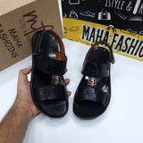 Men Black & Brown Sandals - Maha fashions -  