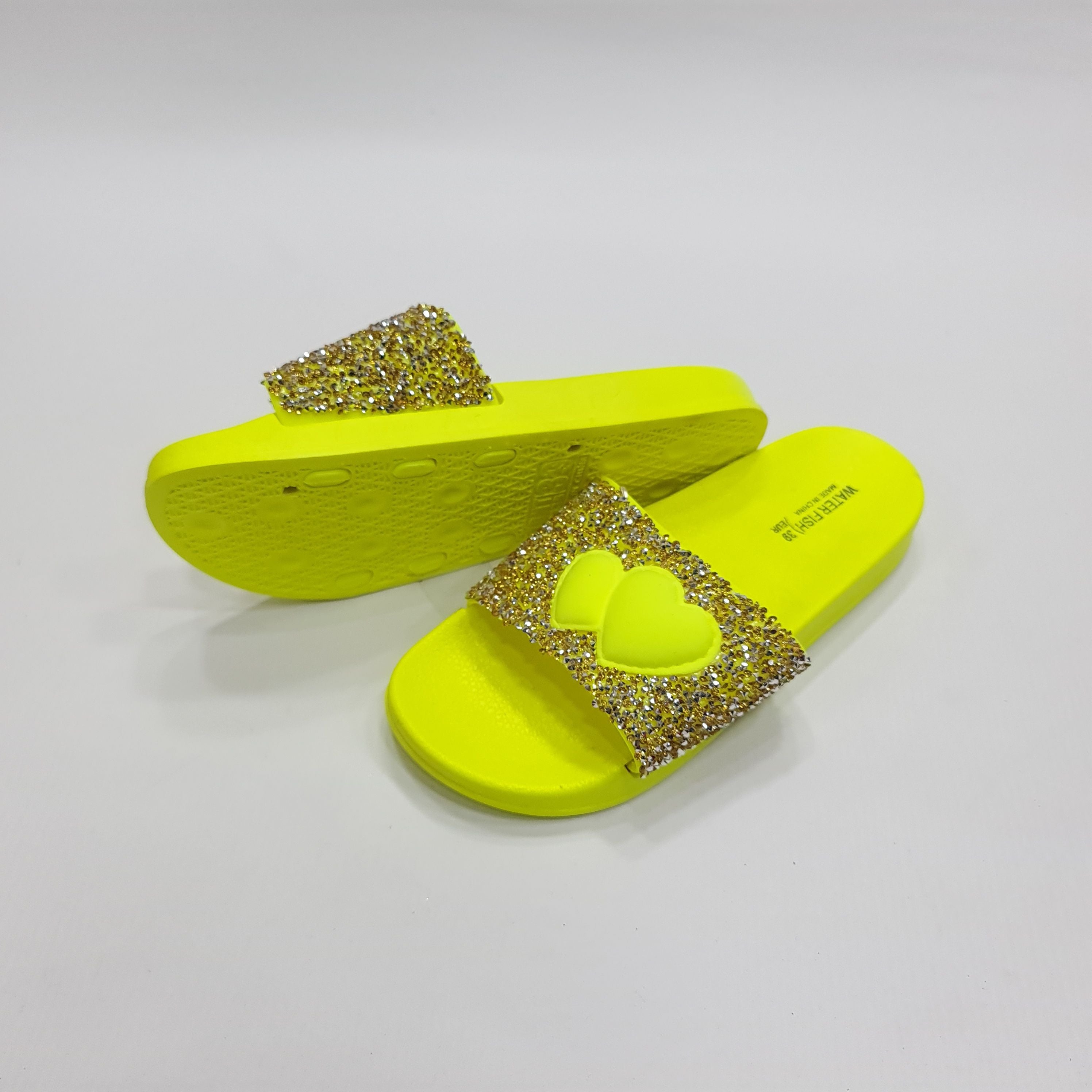 Heart Studs Colorful Slides - Maha fashions -  Women's Footwear