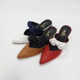 Contrast Bow Mules