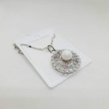 Pearl Eternity Circle Pendant Necklace - Maha fashions -  Charms & Pendants