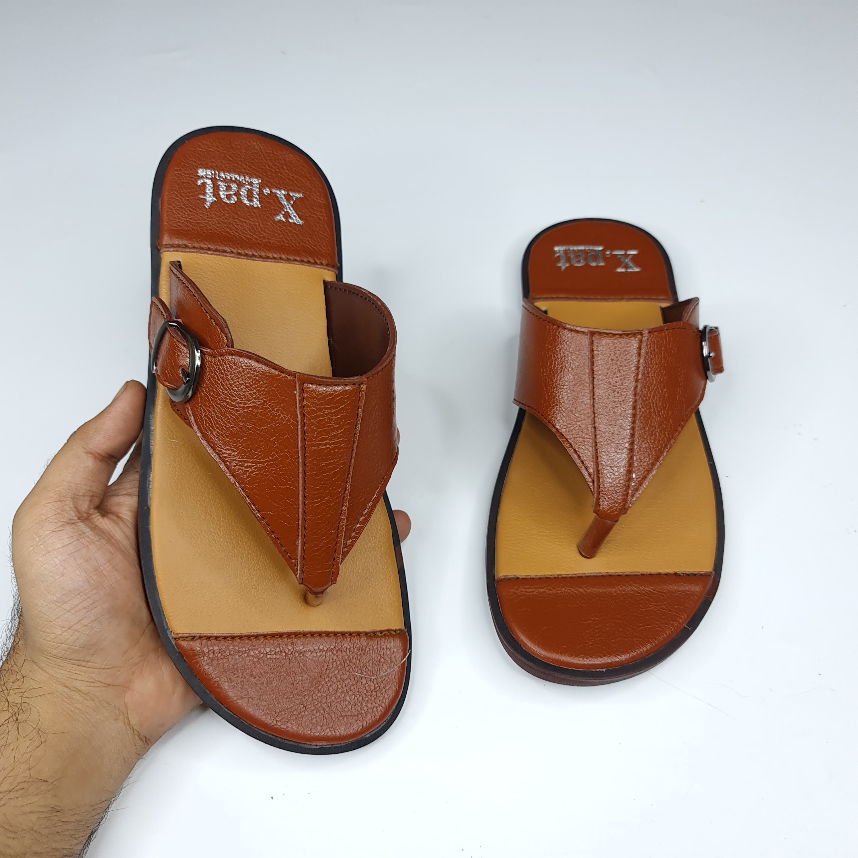 Brown Twin Buckle Slippers - Maha fashions -  