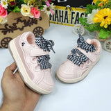 Pink Shoes With Black & White Laces - Maha fashions -  