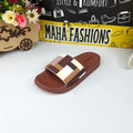 Brown Multi Puzzle Slides - Maha fashions -  
