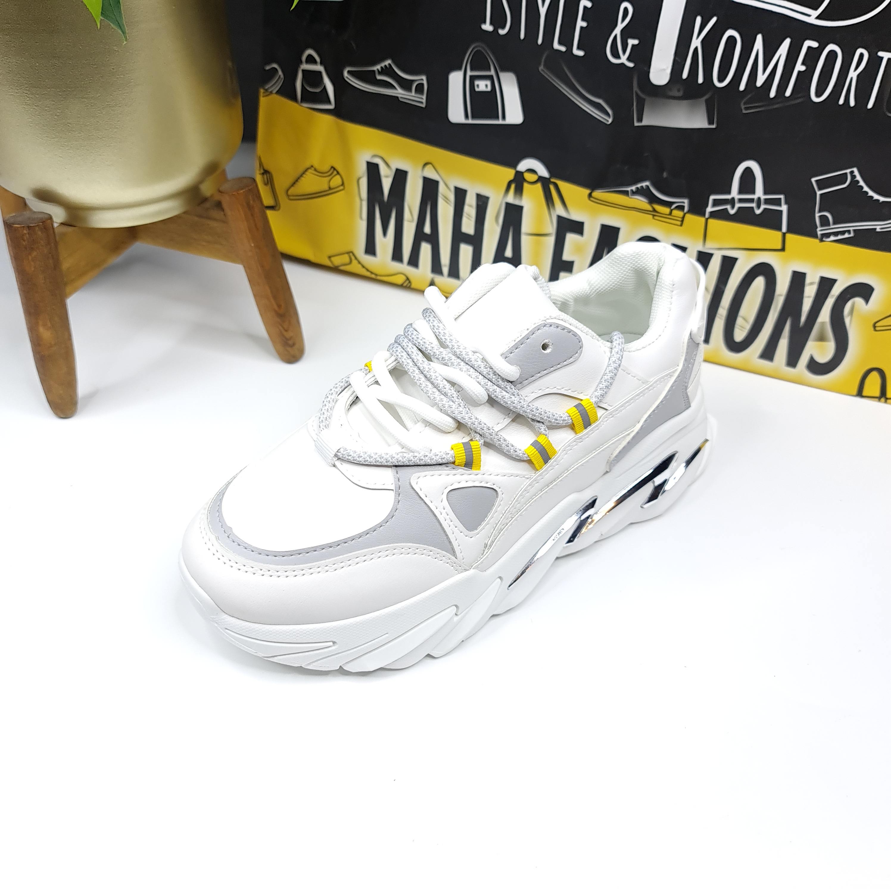 White Chunky Sneakers - Maha fashions -  