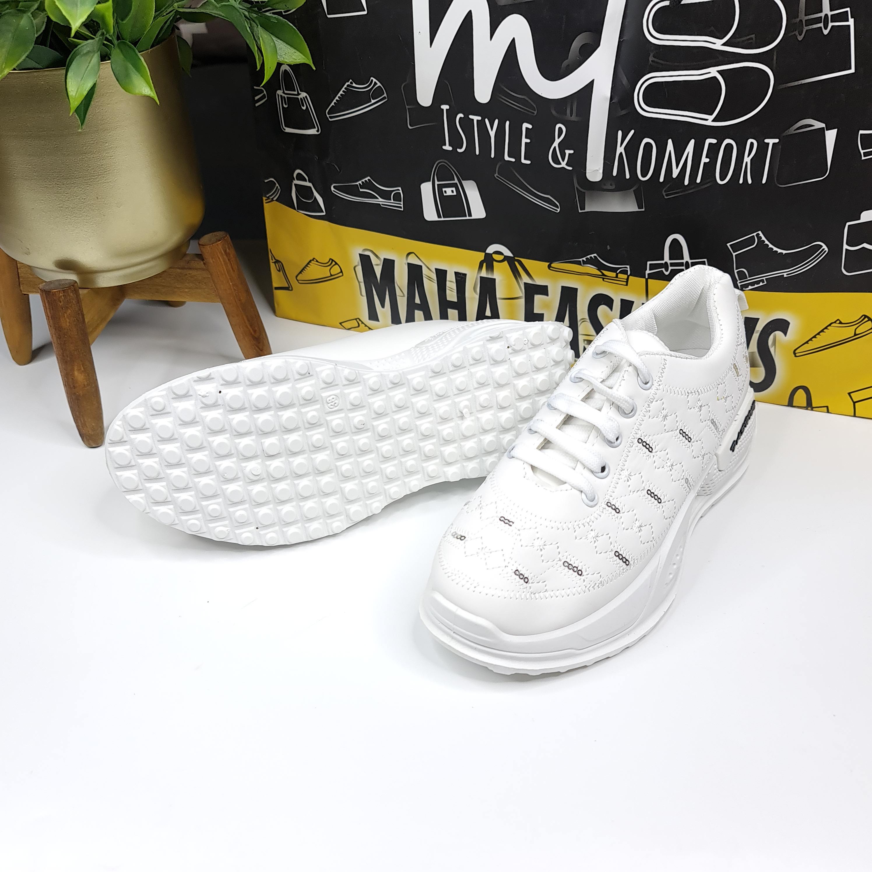 White Sequence Chunks Shoes - Maha fashions -  