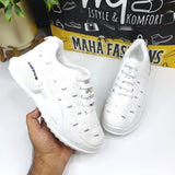 White Sequence Chunks Shoes - Maha fashions -  