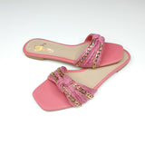 Pink Chain Slippers - Maha fashions -  