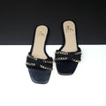 Black Chain Slippers - Maha fashions -  
