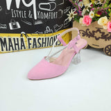 Pink Close Toe With Transparent Heel