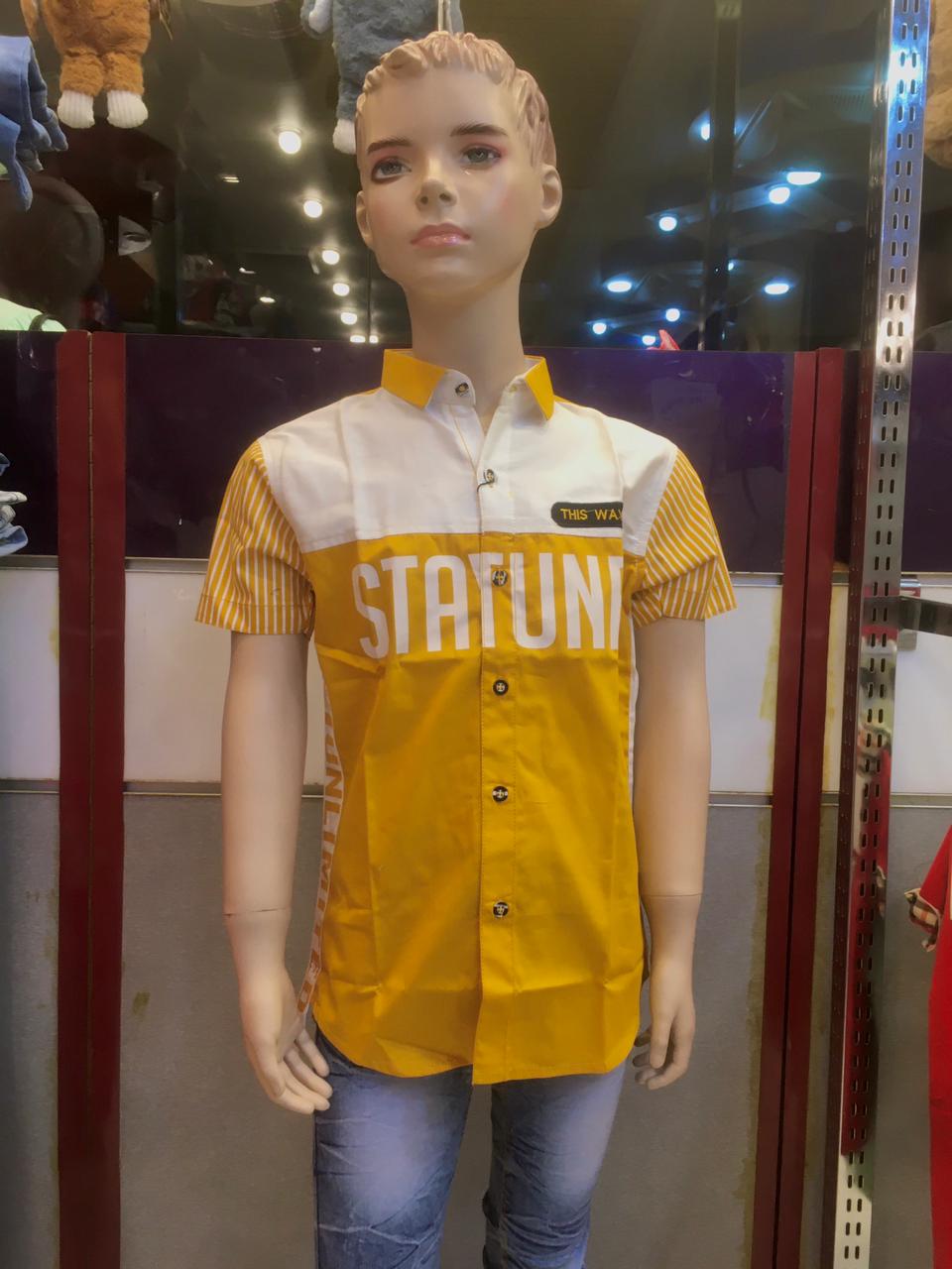 Yellow & Pink Kids Casual Shirts - Maha fashions -  