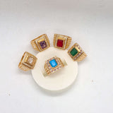 Color Stone Multi Rings - Maha fashions -  Rings