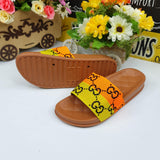 Yellow/Orange Casual Slides - Maha fashions -  