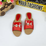 Red Buckle Slipper - Maha fashions -  