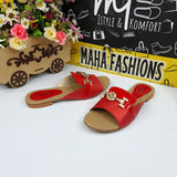 Red Buckle Slipper - Maha fashions -  